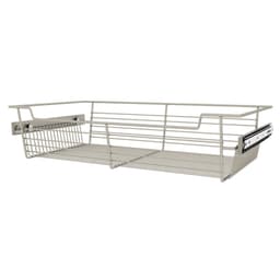 5" x 14" x 24" Wide Sidelines Pull-Out Wire Closet Basket, Satin Nickel Finish