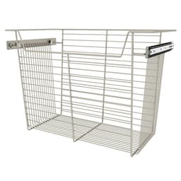 17" x 14" x 24" Wide Sidelines Pull-Out Wire Closet Basket, Satin Nickel Finish