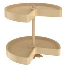 LD-2472 32" Kidney Bottom Mount 2 Tray Lazy Susan Set with Hardware, Almond