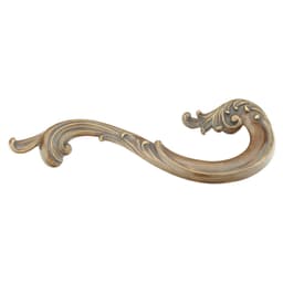 5" French Court Right Side Handle Cabinet Pull, Monticello Brass