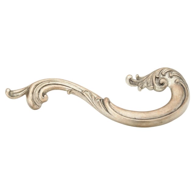 5" French Court Right Side Handle Cabinet Pull, Monticello Silver