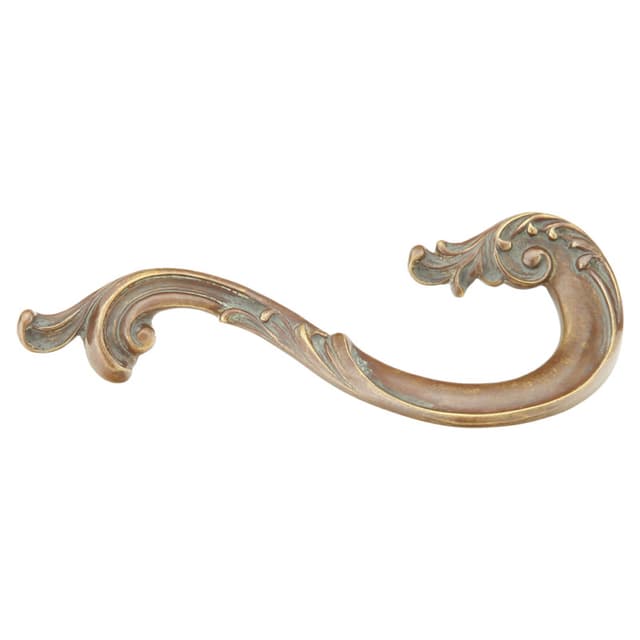 3-1/2" French Court Right Side Handle Cabinet Pull, Monticello Brass