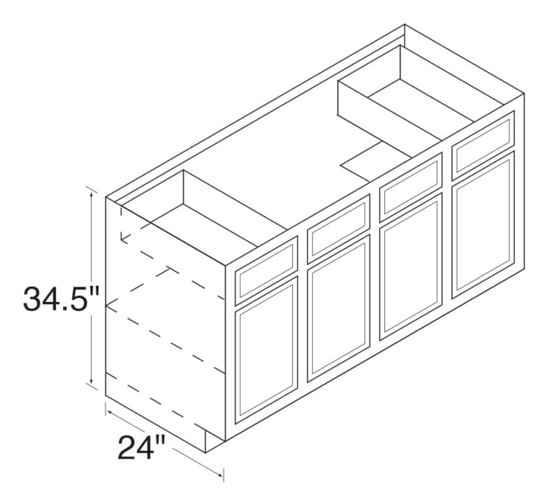 RANGE & SINK BASE CABINET GRAY, WC60SB