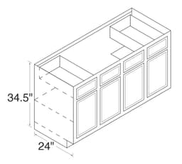 RANGE & SINK BASE CABINET GRAY, WC60SB