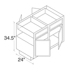 PENINSULA BASE CABINET GRAY, WC48B-P