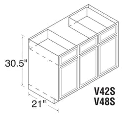 BATHROOM VANITY CABINET GRAY, WCV42S
