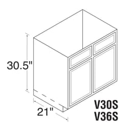 BATHROOM VANITY CABINET GRAY, WCV30S