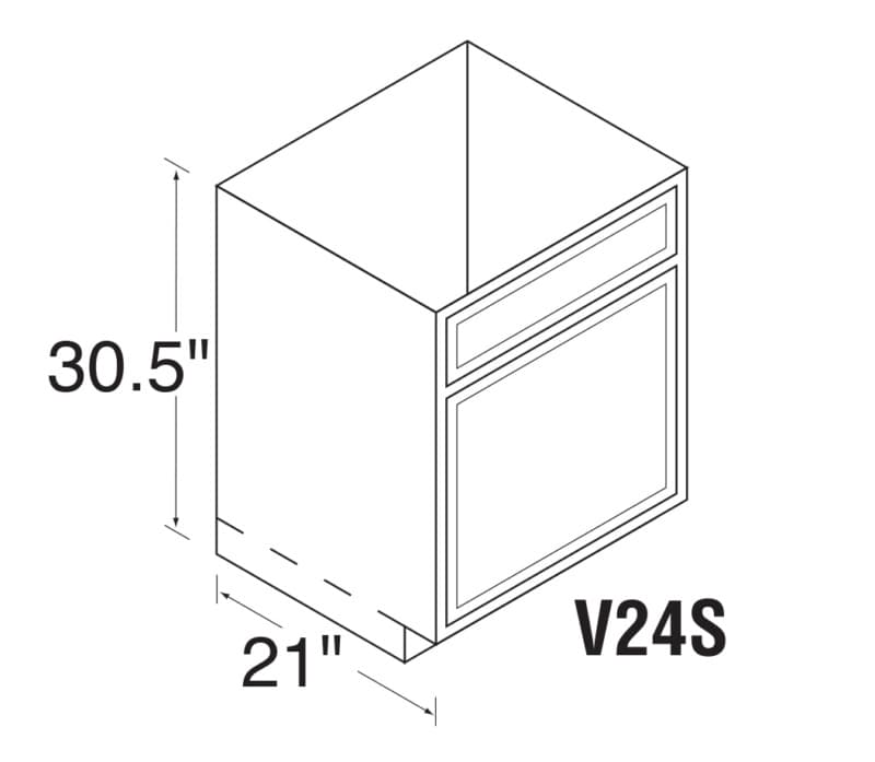 BATHROOM VANITY CABINET GRAY, WCV24S
