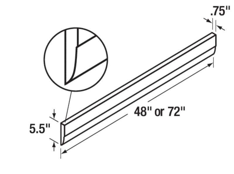 72 W X 5-1/2 H VALANCE BOARD GRAY, WC72VAL