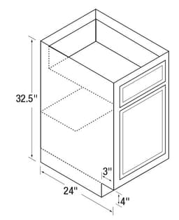 27" x 32-1/2" High DWhite Flat Panel Universal Design Single Door Base Cabinet, Beech