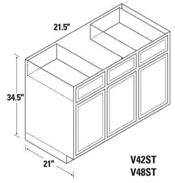 BATHROOM VANITY CABINET GRAY, WCV48ST
