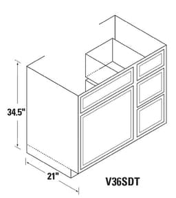 BATHROOM VANITY CABINET GRAY, WCV36SDT