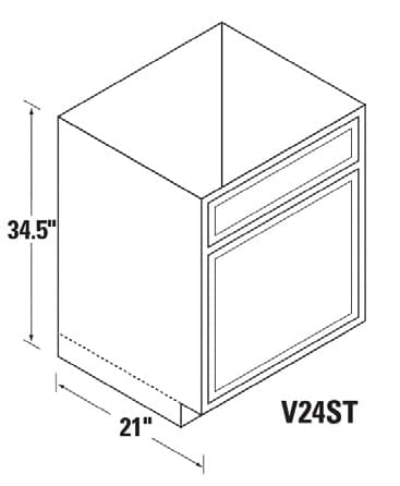 BATHROOM VANITY CABINET GRAY, WCV24ST