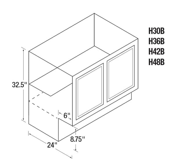Range and Sink Base - Handicap, DWhite