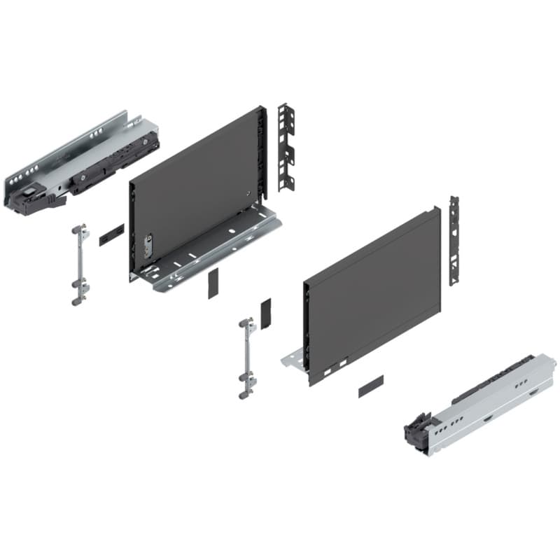 11" Legrabox Drawer System C Height, 7", 125lb Capacity Full-Extension with BLUMOTION, Orion Gray