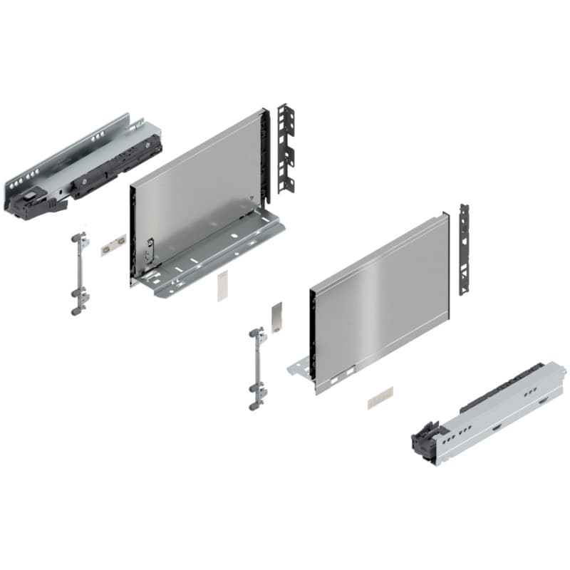 11" Legrabox Drawer System C Height, 7", 125lb Capacity Full-Extension with BLUMOTION, Stainless Steel