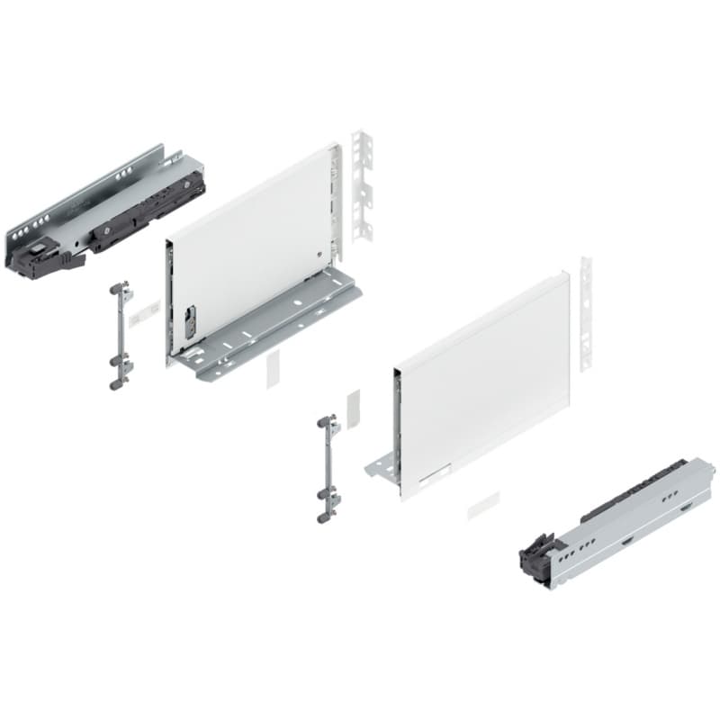 11" Legrabox Drawer System C Height, 7", 125lb Capacity Full-Extension with BLUMOTION, Silk White