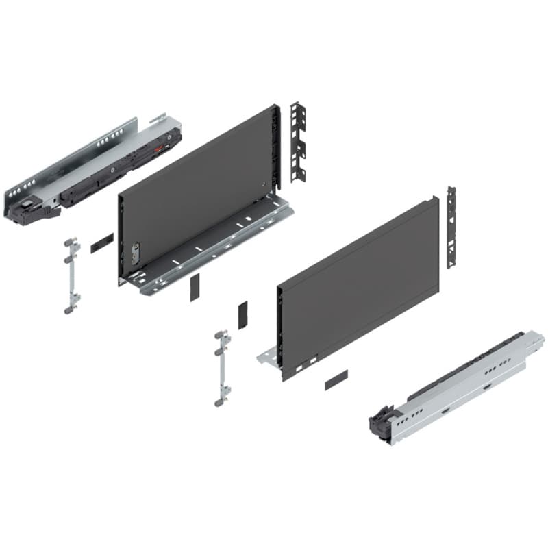 14" Legrabox Drawer System C Height, 7", 125lb Capacity Full-Extension with BLUMOTION, Orion Gray