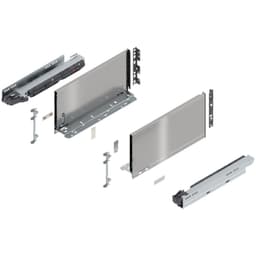 14" Legrabox Drawer System C Height, 7", 125lb Capacity Full-Extension with BLUMOTION, Stainless Steel