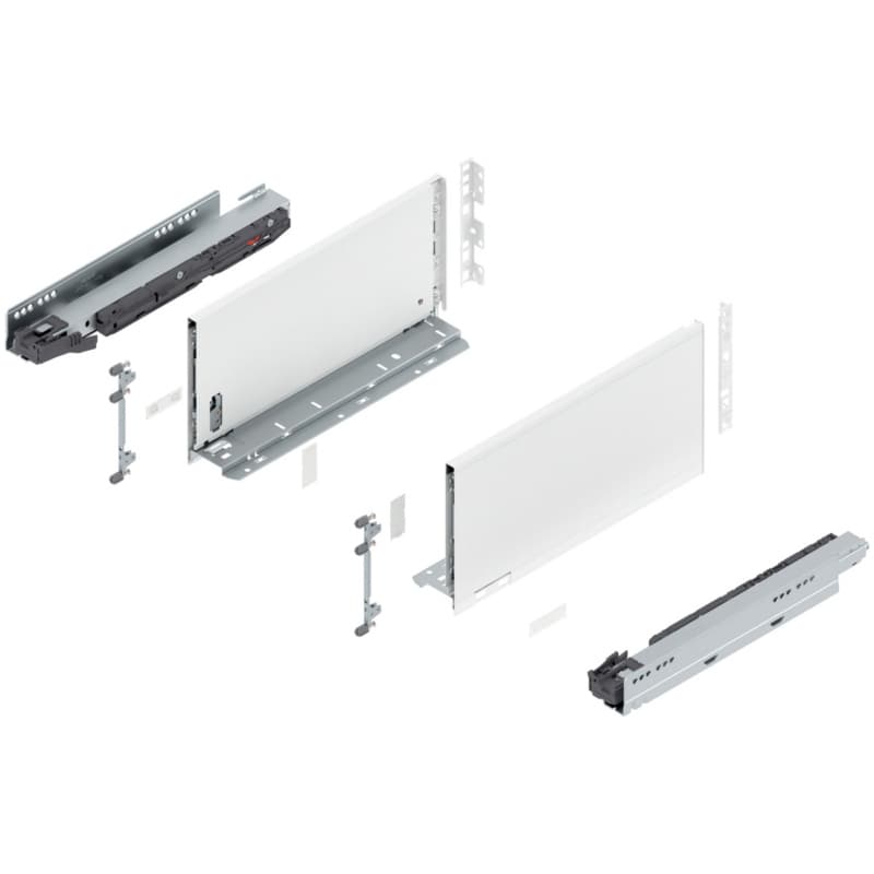 14" Legrabox Drawer System C Height, 7", 125lb Capacity Full-Extension with BLUMOTION, Silk White