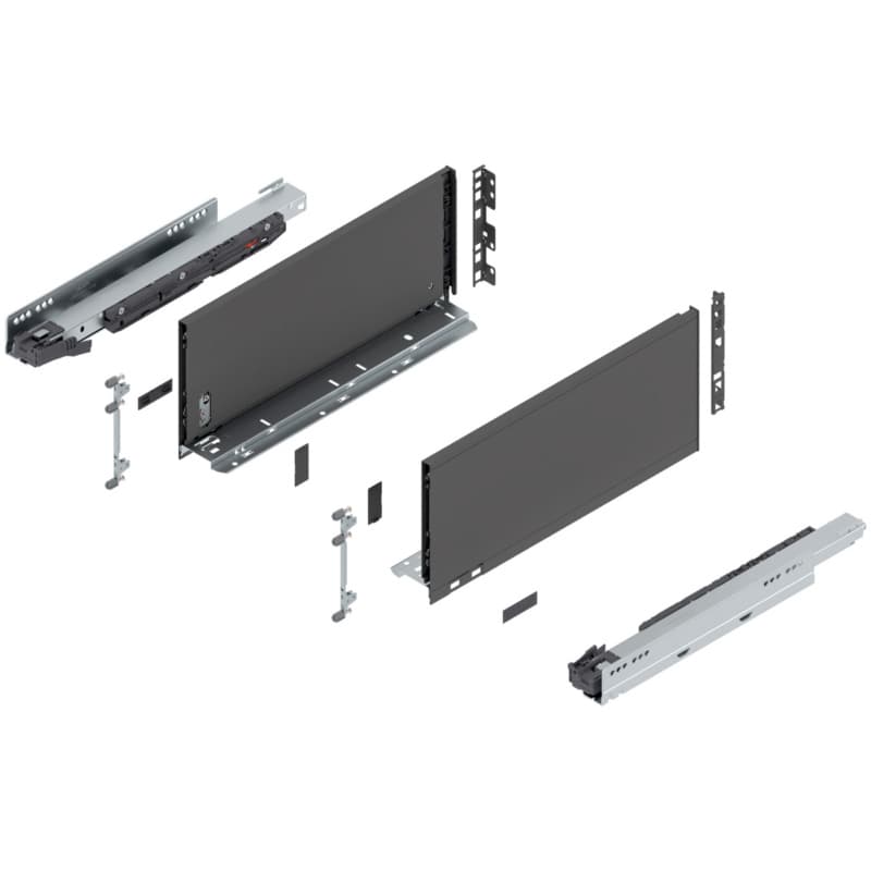 16" Legrabox Drawer System C Height, 7", 125lb Capacity Full-Extension with BLUMOTION, Orion Gray