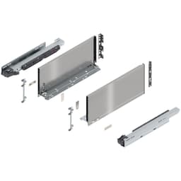 16" Legrabox Drawer System C Height, 7", 125lb Capacity Full-Extension with BLUMOTION, Stainless Steel