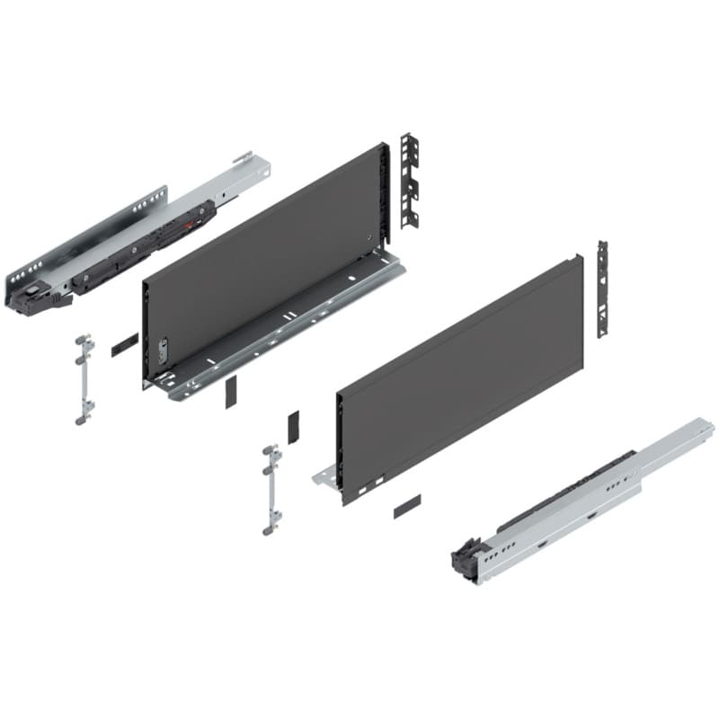 18" Legrabox Drawer System C Height, 7", 125lb Capacity Full-Extension with BLUMOTION, Orion Gray