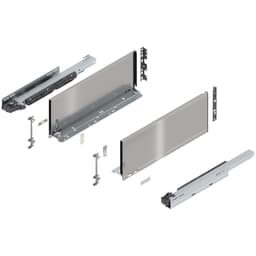 18" Legrabox Drawer System C Height, 7", 125lb Capacity Full-Extension with BLUMOTION, Stainless Steel
