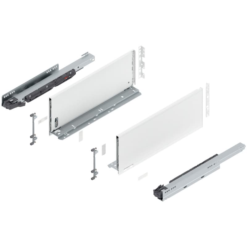 18" Legrabox Drawer System C Height, 7", 125lb Capacity Full-Extension with BLUMOTION, Silk White