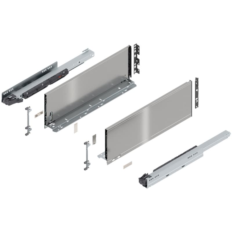 20" Legrabox Drawer System C Height, 7", 125lb Capacity Full-Extension with BLUMOTION, Stainless Steel