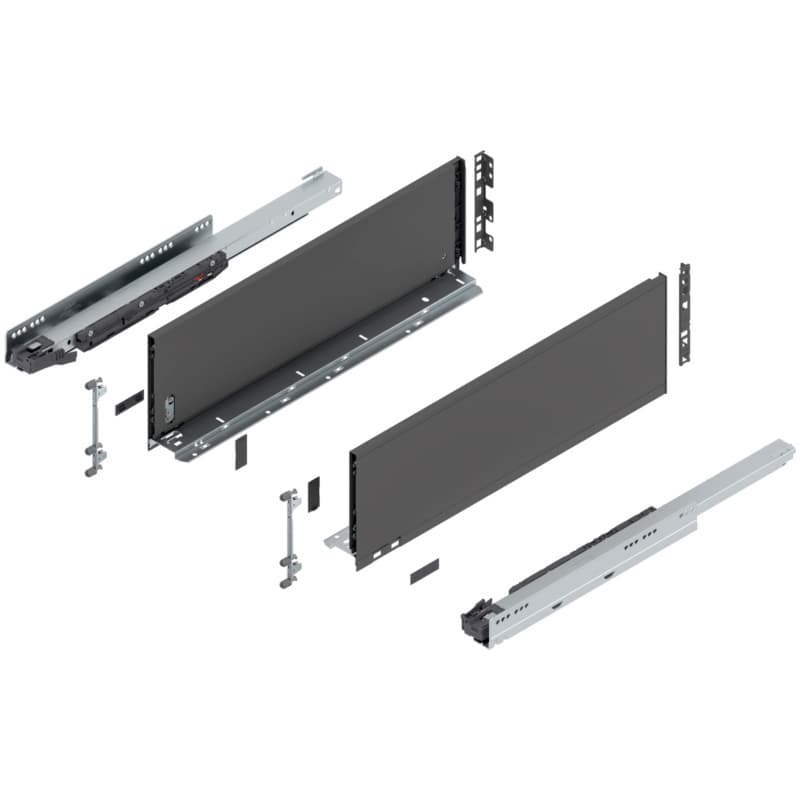 22" Legrabox Drawer System C Height, 7", 125lb Capacity Full-Extension with BLUMOTION, Orion Gray