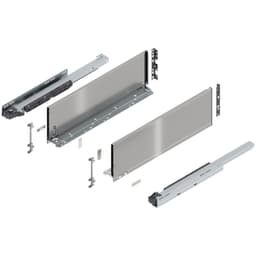 22" Legrabox Drawer System C Height, 7", 125lb Capacity Full-Extension with BLUMOTION, Stainless Steel