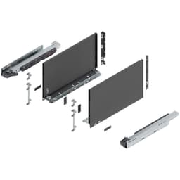 16" Legrabox Drawer System F Height, 9-1/2", 125lb Capacity Full-Extension with BLUMOTION, Orion Gray