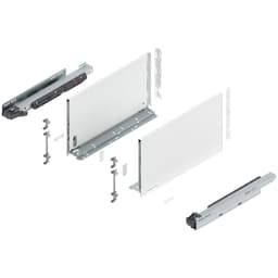 16" Legrabox Drawer System F Height, 9-1/2", 125lb Capacity Full-Extension with BLUMOTION, Silk White