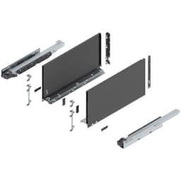18" Legrabox Drawer System F Height, 9-1/2", 125lb Capacity Full-Extension with BLUMOTION, Orion Gray