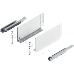 18" Legrabox Drawer System F Height, 9-1/2", 125lb Capacity Full-Extension with BLUMOTION, Silk White