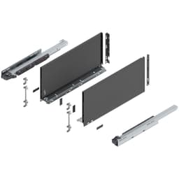 20" Legrabox Drawer System F Height, 9-1/2", 125lb Capacity Full-Extension with BLUMOTION, Orion Gray