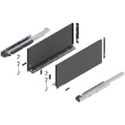 22" Legrabox Drawer System F Height, 9-1/2", 125lb Capacity Full-Extension with BLUMOTION, Orion Gray