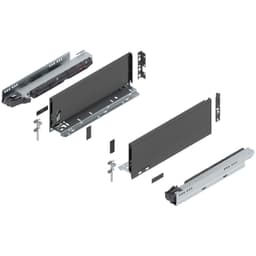 14" Legrabox Drawer System K Height, 5-1/16", 125lb Capacity Full-Extension with BLUMOTION, Orion Gray
