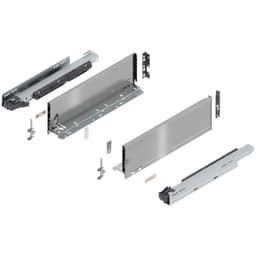 16" Legrabox Drawer System K Height, 5-1/16", 125lb Capacity Full-Extension with BLUMOTION, Stainless Steel