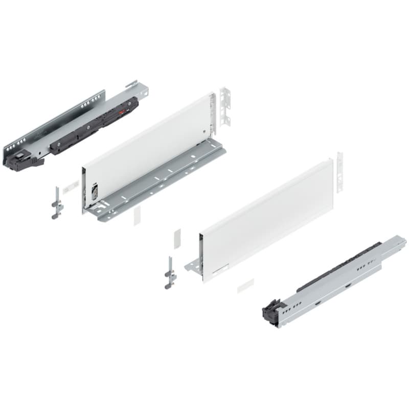 16" Legrabox Drawer System K Height, 5-1/16", 125lb Capacity Full-Extension with BLUMOTION, Silk White
