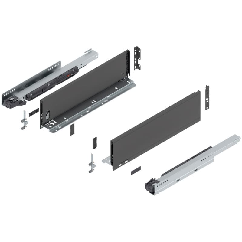 18" Legrabox Drawer System K Height, 5-1/16", 125lb Capacity Full-Extension with BLUMOTION, Orion Gray
