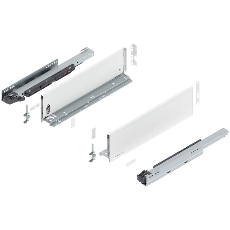 18" Legrabox Drawer System K Height, 5-1/16", 125lb Capacity Full-Extension with BLUMOTION, Silk White