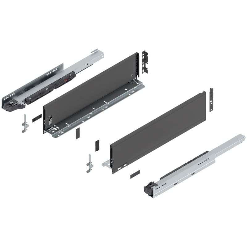 20" Legrabox Drawer System K Height, 5-1/16", 125lb Capacity Full-Extension with BLUMOTION, Orion Gray
