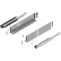 22" Legrabox Drawer System K Height, 5-1/16", 125lb Capacity Full-Extension with BLUMOTION, Stainless Steel
