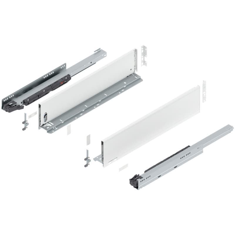 22" Legrabox Drawer System K Height, 5-1/16", 125lb Capacity Full-Extension with BLUMOTION, Silk White