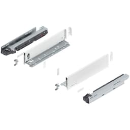 14" Legrabox Drawer System M Height, 3-9/16", 125lb Capacity Full-Extension with BLUMOTION, Silk White