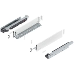 16" Legrabox Drawer System M Height, 3-9/16", 125lb Capacity Full-Extension with BLUMOTION, Silk White