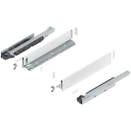 18" Legrabox Drawer System M Height, 3-9/16", 125lb Capacity Full-Extension with BLUMOTION, Silk White