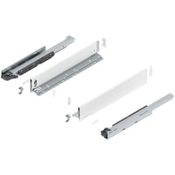 20" Legrabox Drawer System M Height, 3-9/16", 125lb Capacity Full-Extension with BLUMOTION, Silk White